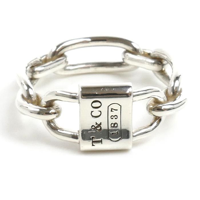 Tiffany & Co 925 Sterling Silver Small Double Lock Ring No 15 — view 3