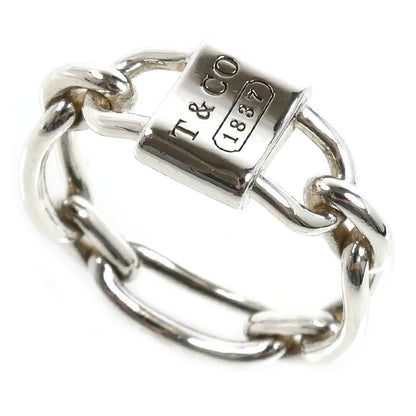 Tiffany & Co 925 Sterling Silver Small Double Lock Ring No 15