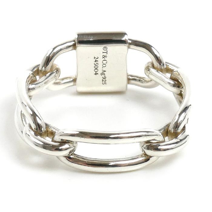 Tiffany & Co 925 Sterling Silver Small Double Lock Ring No 15 — view 4