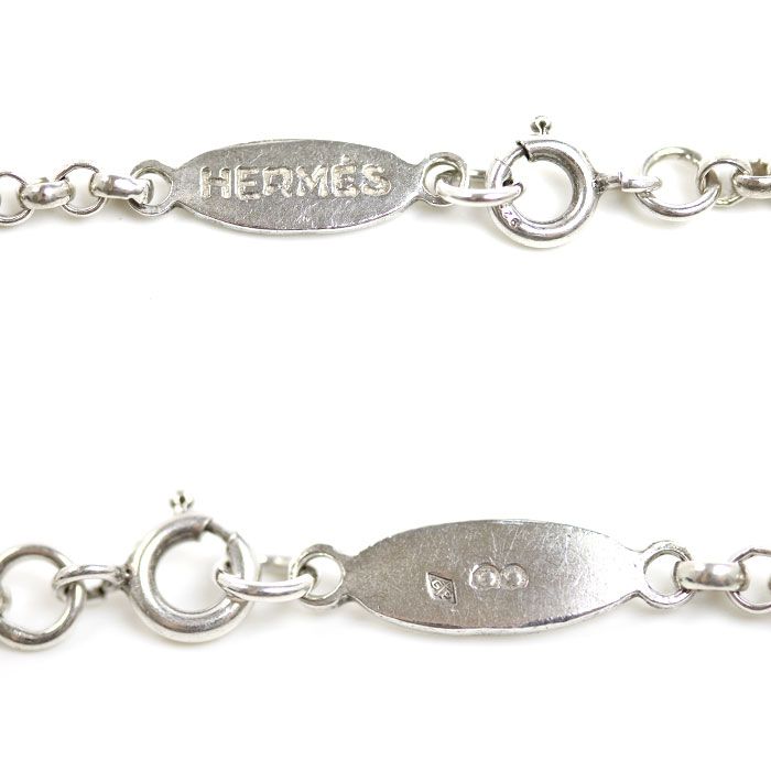 Hermes 925 Sterling Silver Vintage Koumaru Necklace 40 cm — view 3