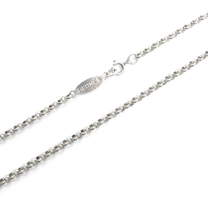 Hermes 925 Sterling Silver Vintage Koumaru Necklace 40 cm — view 2