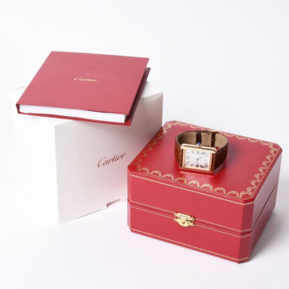 Cartier Tank Solo XL Watch 18k Pink Gold Automatic White Dial