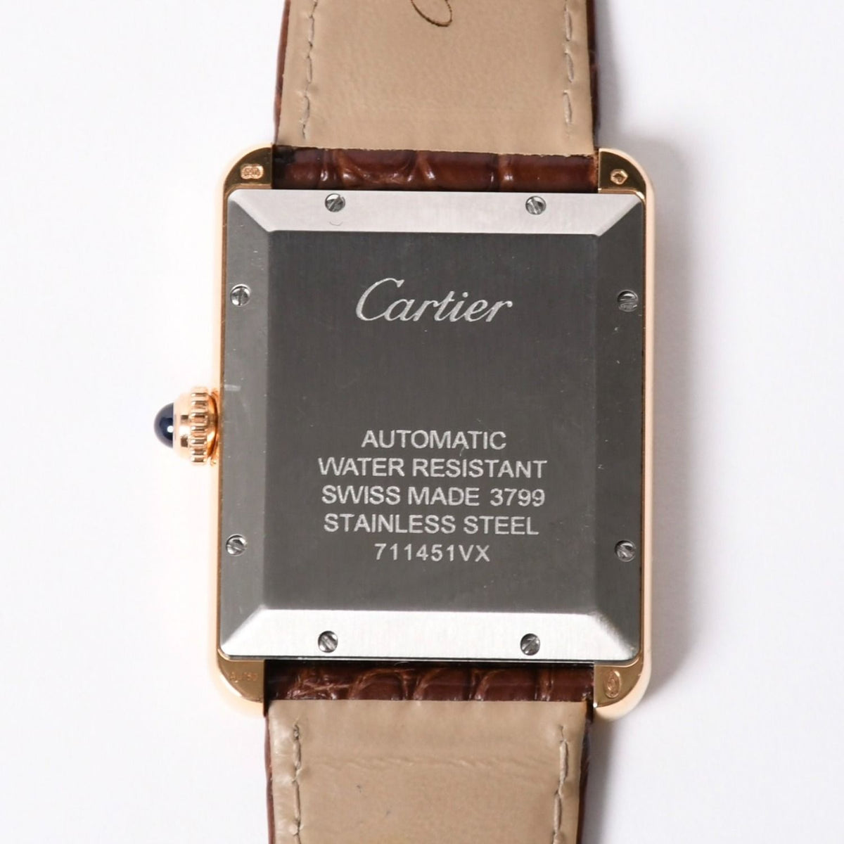 Cartier Tank Solo XL Watch 18k Pink Gold Automatic White Dial — view 3