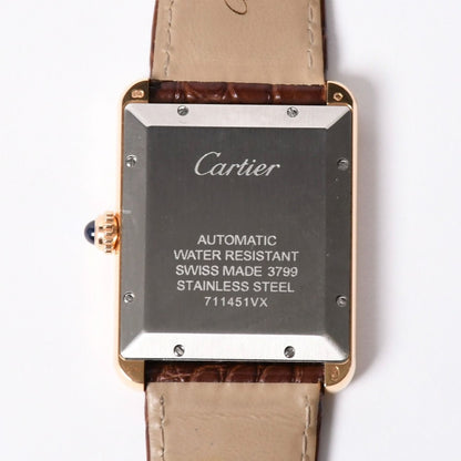 Cartier Tank Solo XL Watch 18k Pink Gold Automatic White Dial — view 3