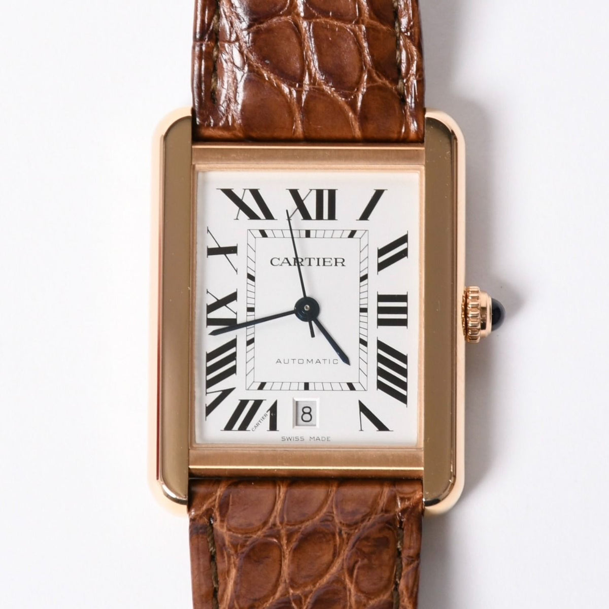 Cartier Tank Solo XL Watch 18k Pink Gold Automatic White Dial — view 2
