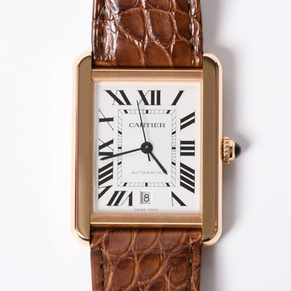 Cartier Tank Solo XL Watch 18k Pink Gold Automatic White Dial — view 2