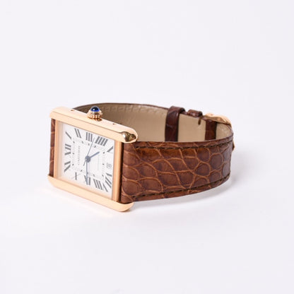 Cartier Tank Solo XL Watch 18k Pink Gold Automatic White Dial — view 6