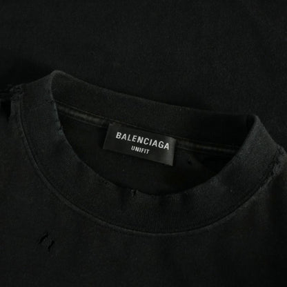 Balenciaga Distressed Print Long Sleeve T-Shirt L Black — view 8