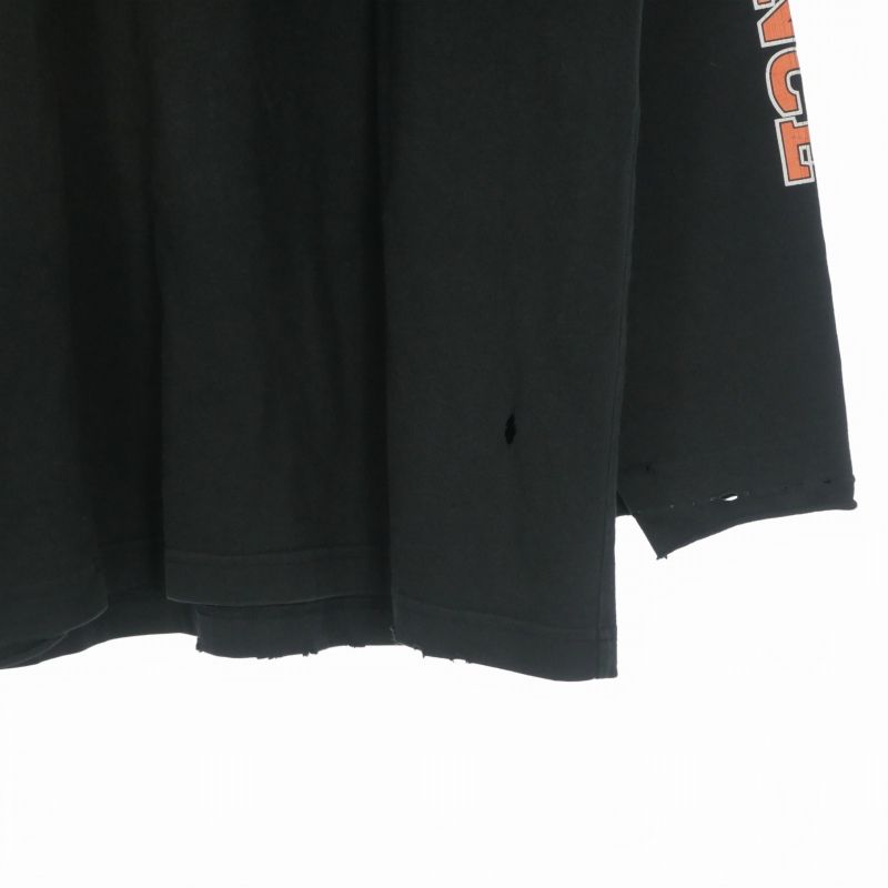 Balenciaga Distressed Print Long Sleeve T-Shirt L Black — view 5