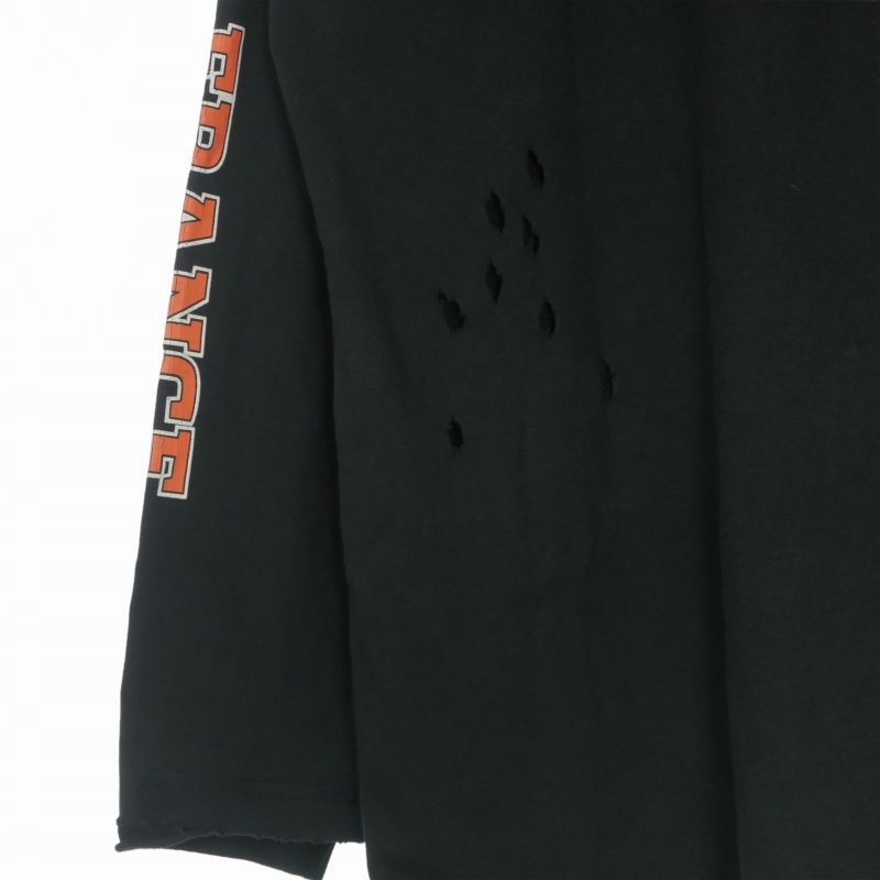 Balenciaga Distressed Print Long Sleeve T-Shirt L Black — view 7
