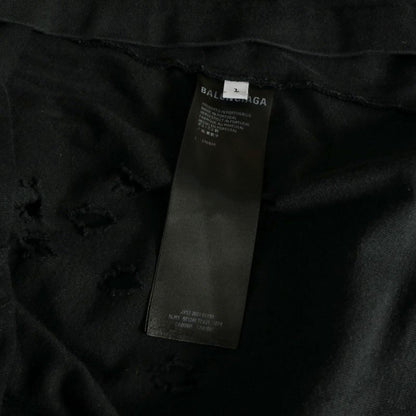 Balenciaga Distressed Print Long Sleeve T-Shirt L Black — view 9