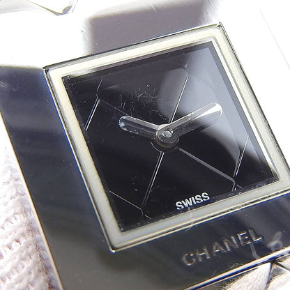 Chanel Quilted Stainless Steel Silver Quartz Analog Display Black Dial Watch — view 8