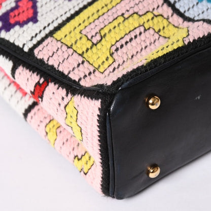 Chanel Icon Chain Bag CC Logo Wool Leather Multicolor Gold — view 8
