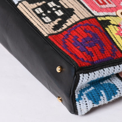 Chanel Icon Chain Bag CC Logo Wool Leather Multicolor Gold — view 7