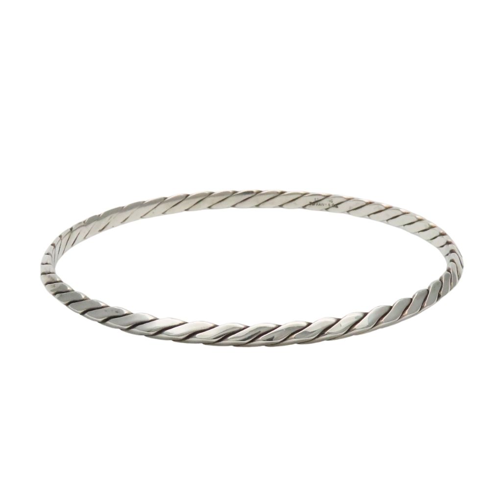 Tiffany & Co Bracelet Knife Edge Twist Sterling Silver Bangle Simple