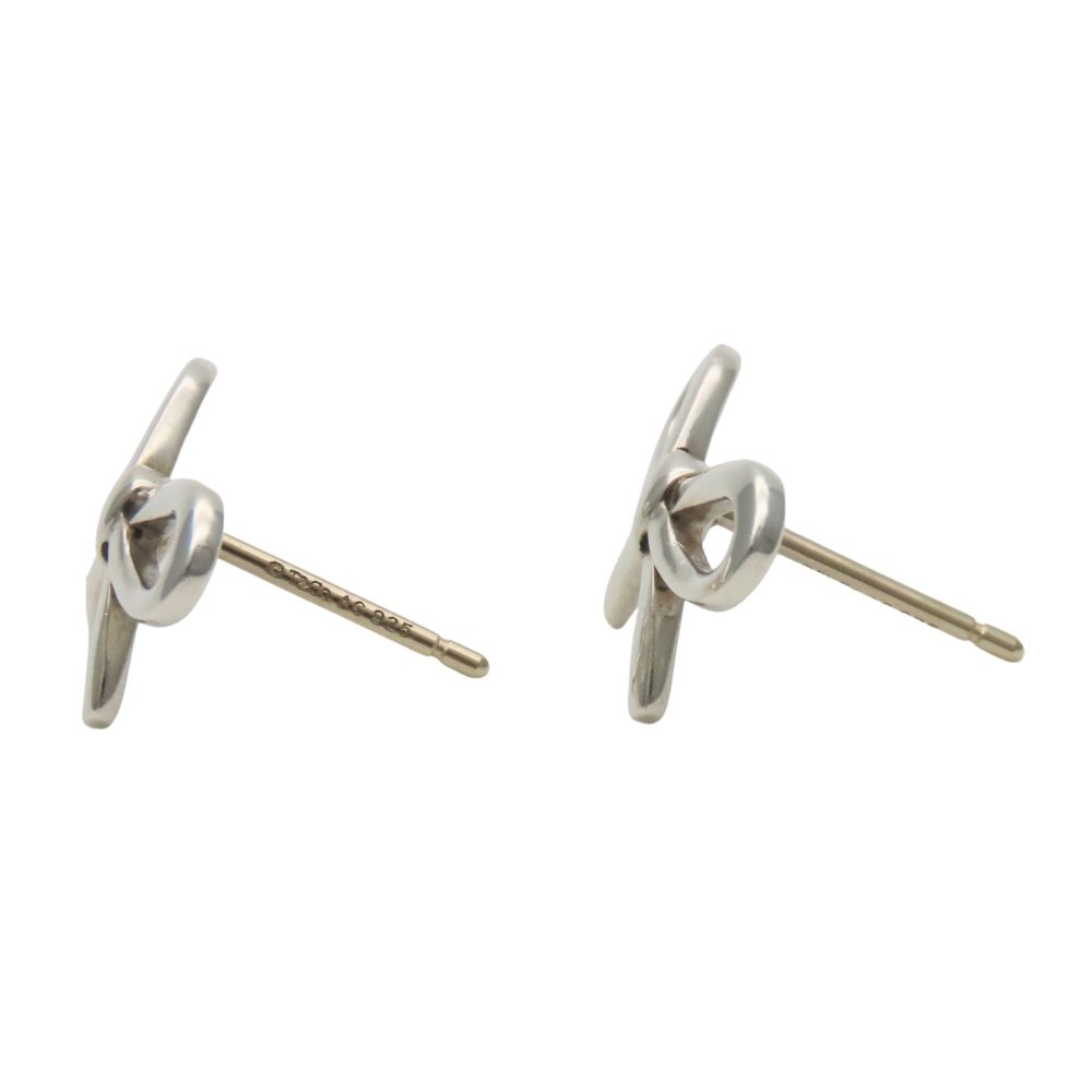 Tiffany & Co Earrings Ribbon Bow 925 Sterling Silver Simple — view 2