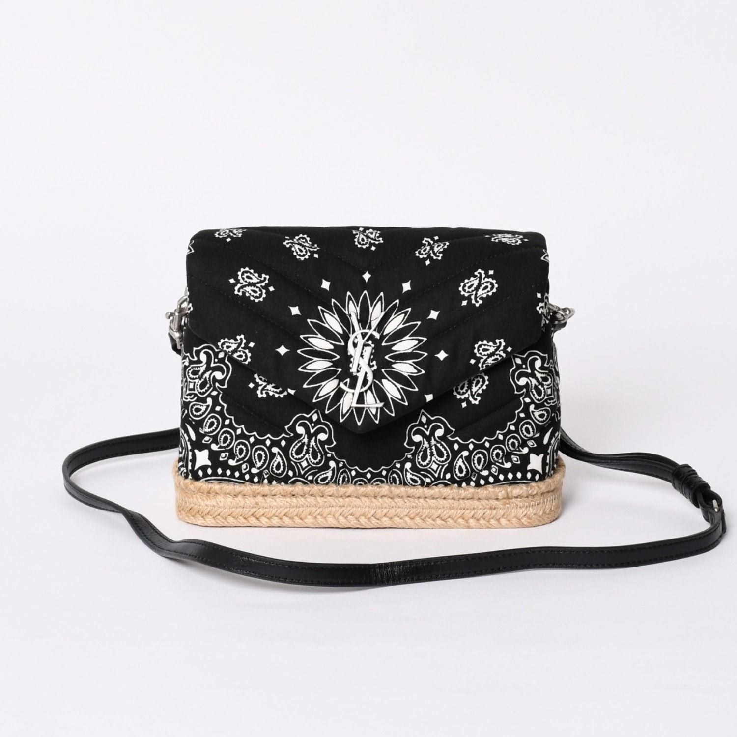 Saint Laurent Toy Loulou Shoulder Bag Paisley Pattern Chevron Quilted YSL Logo