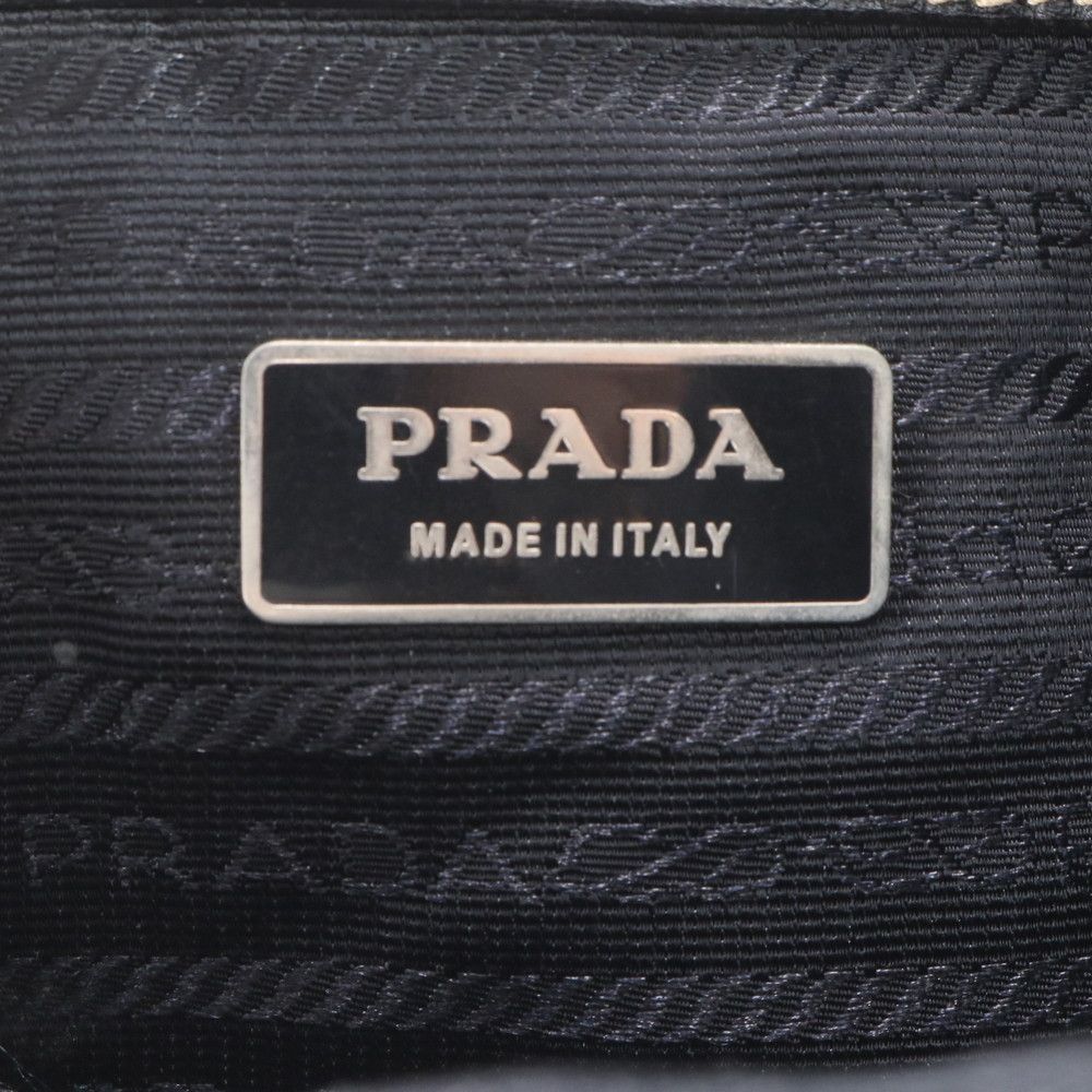 Prada Tessuto Nylon Triangle Logo Leather Shoulder Bag Crossbody Messenger — view 8
