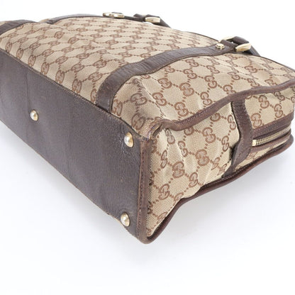 Gucci GG Canvas Leather Business Document Briefcase Tote Brown Rme — view 5