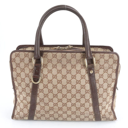 Gucci GG Canvas Leather Business Document Briefcase Tote Brown Rme — view 3