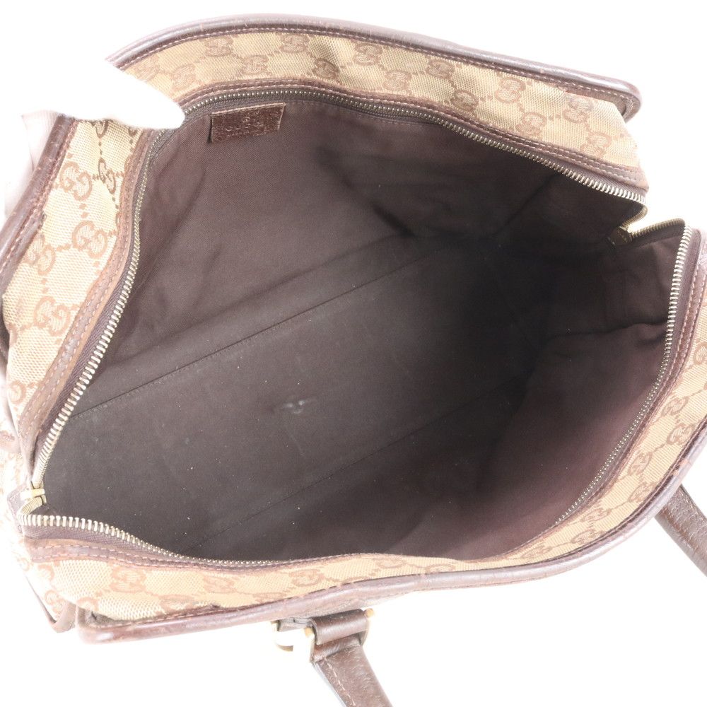 Gucci GG Canvas Leather Business Document Briefcase Tote Brown Rme — view 7