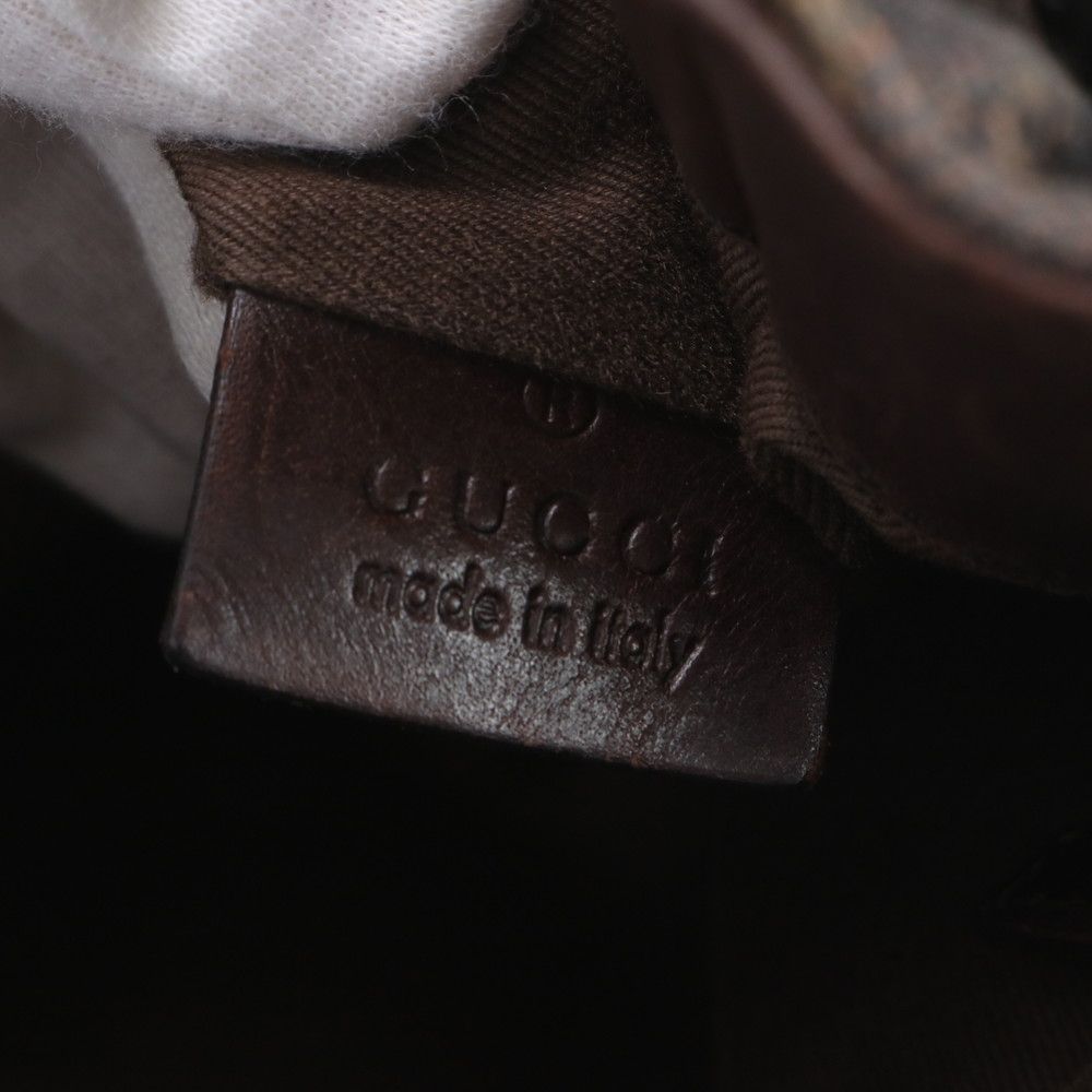 Gucci GG Canvas Leather Shoulder Bag Hand Brown Ree — view 9