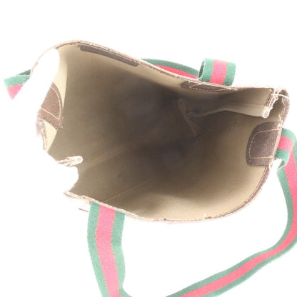 Gucci Vintage GG Supreme Sherry Line Leather Tote Shoulder Business Document Ree — view 7