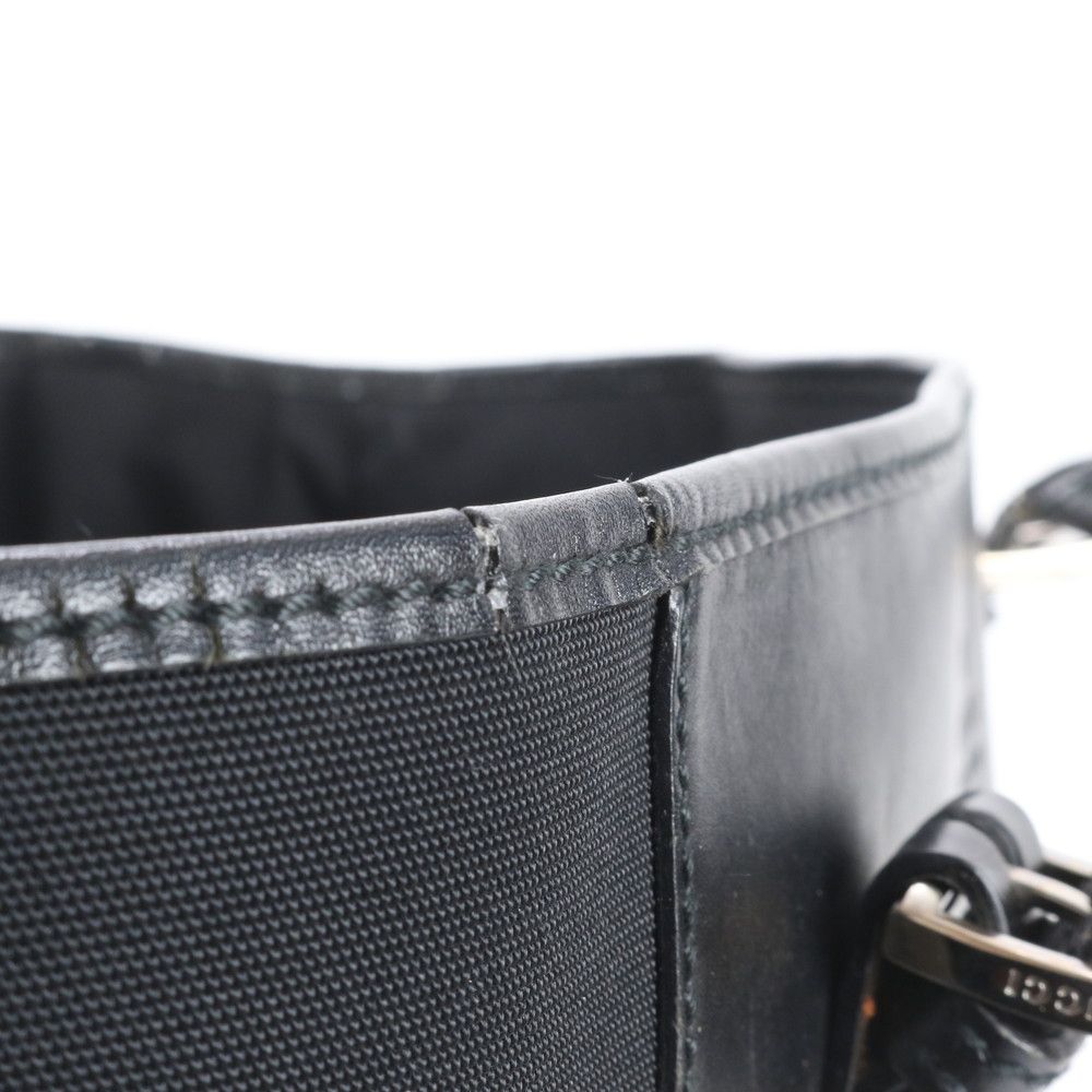 Gucci Leather Tote Shoulder Business Document Black Ree — view 9