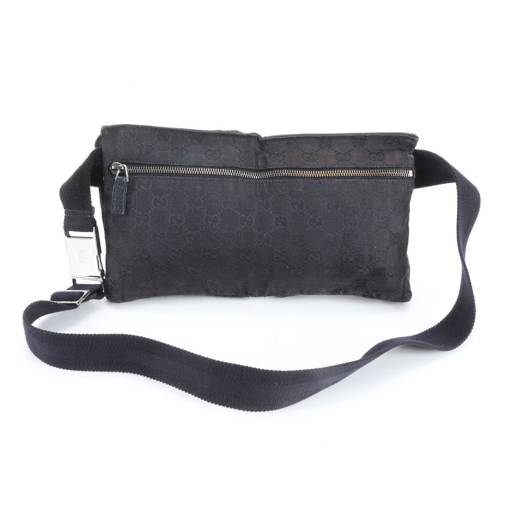 Gucci GG Canvas Leather 2-Way Belt Bag Crossbody Body Waist Pouch Shoulder Tote — view 3