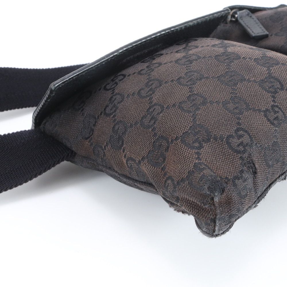 Gucci GG Canvas Leather 2-Way Belt Bag Crossbody Body Waist Pouch Shoulder Tote — view 6