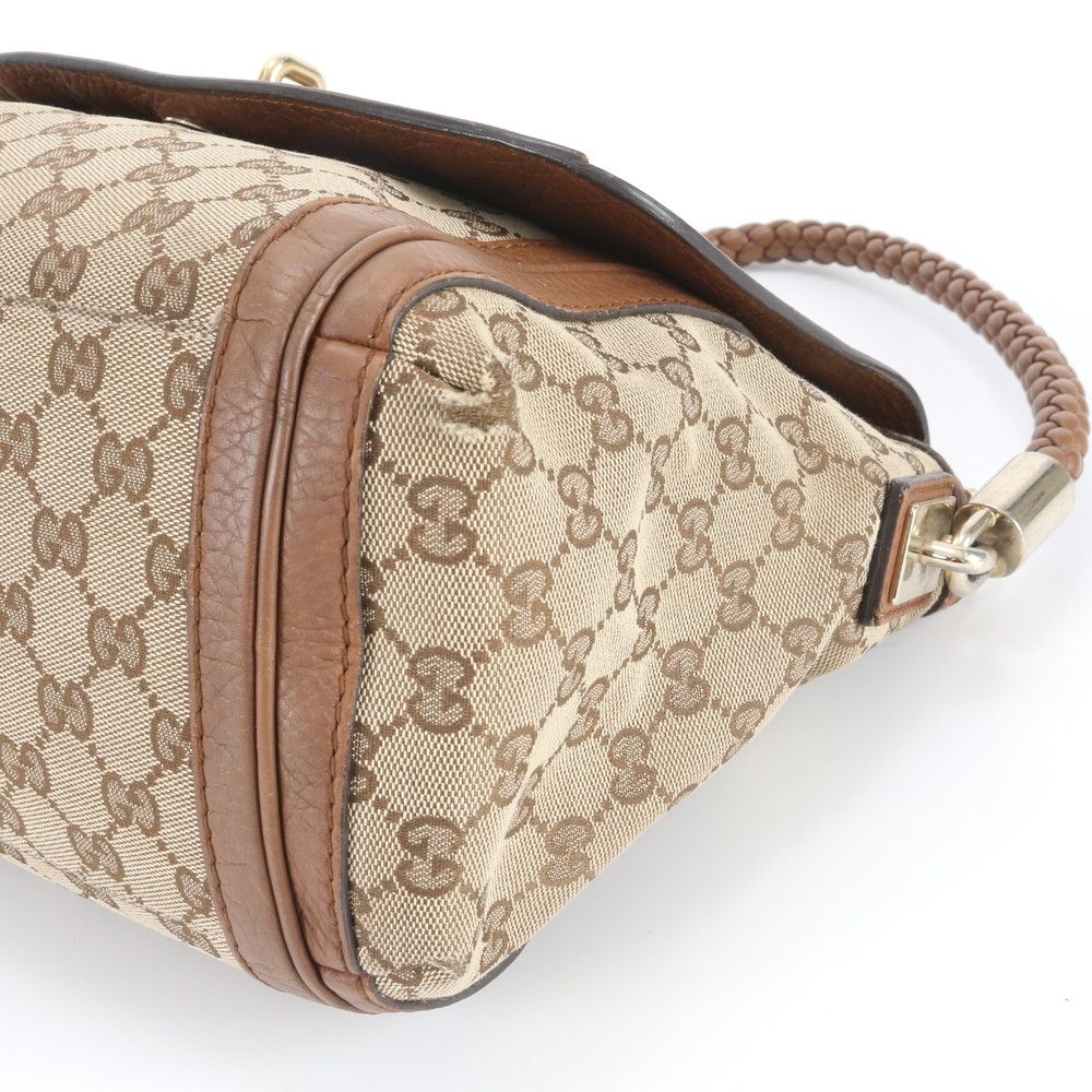 Gucci GG Canvas Bella Leather Shoulder Bag Tote Hand Ree — view 4