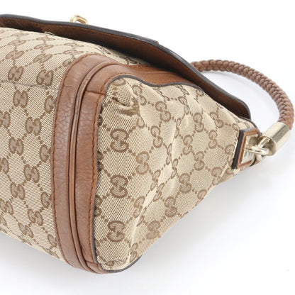 Gucci GG Canvas Bella Leather Shoulder Bag Tote Hand Ree — view 4