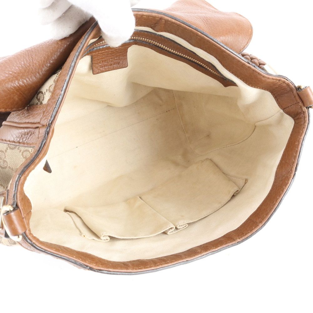 Gucci GG Canvas Bella Leather Shoulder Bag Tote Hand Ree — view 7
