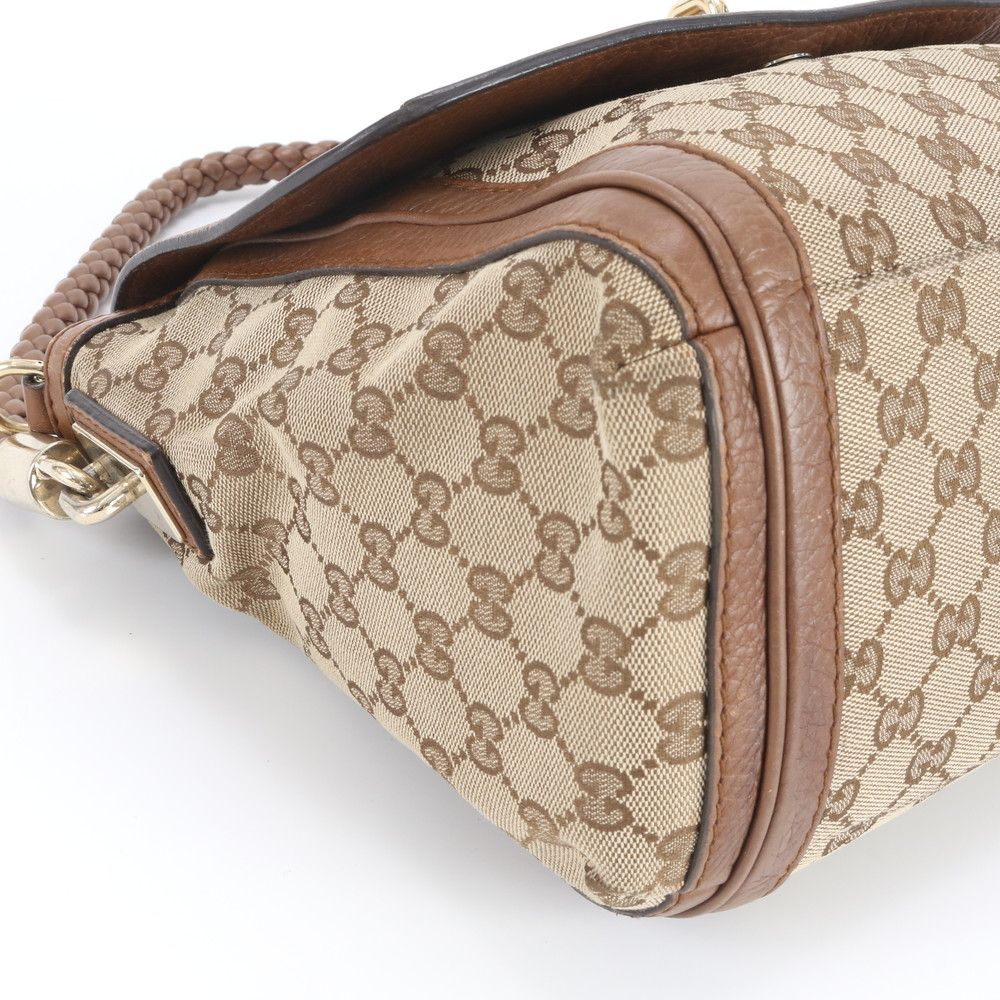 Gucci GG Canvas Bella Leather Shoulder Bag Tote Hand Ree — view 6