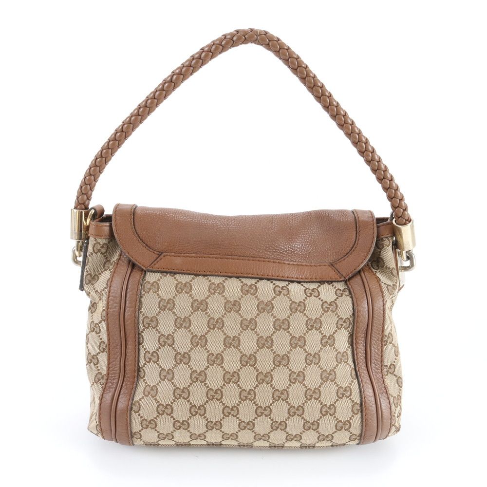 Gucci GG Canvas Bella Leather Shoulder Bag Tote Hand Ree — view 3