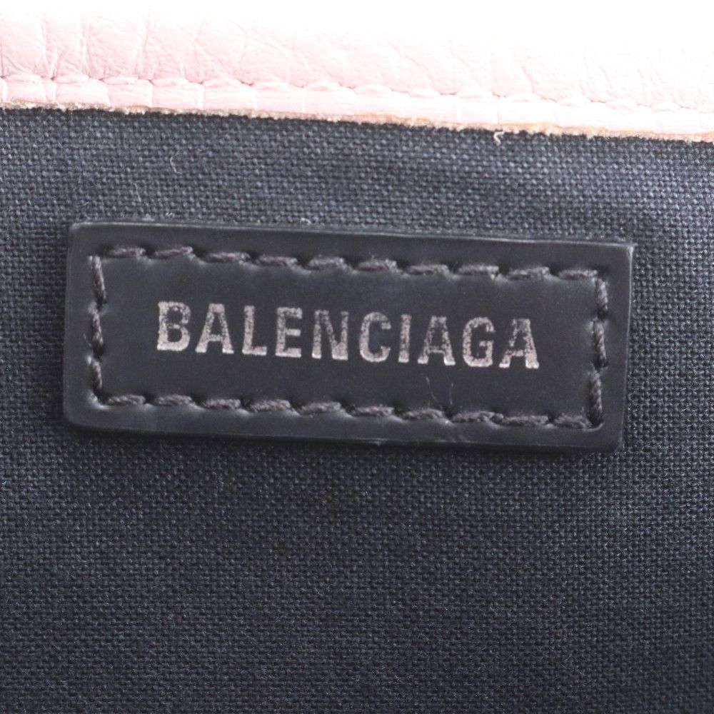 Balenciaga Pouch Navy Cabas Leather Tote Shoulder Hand Ree — view 8