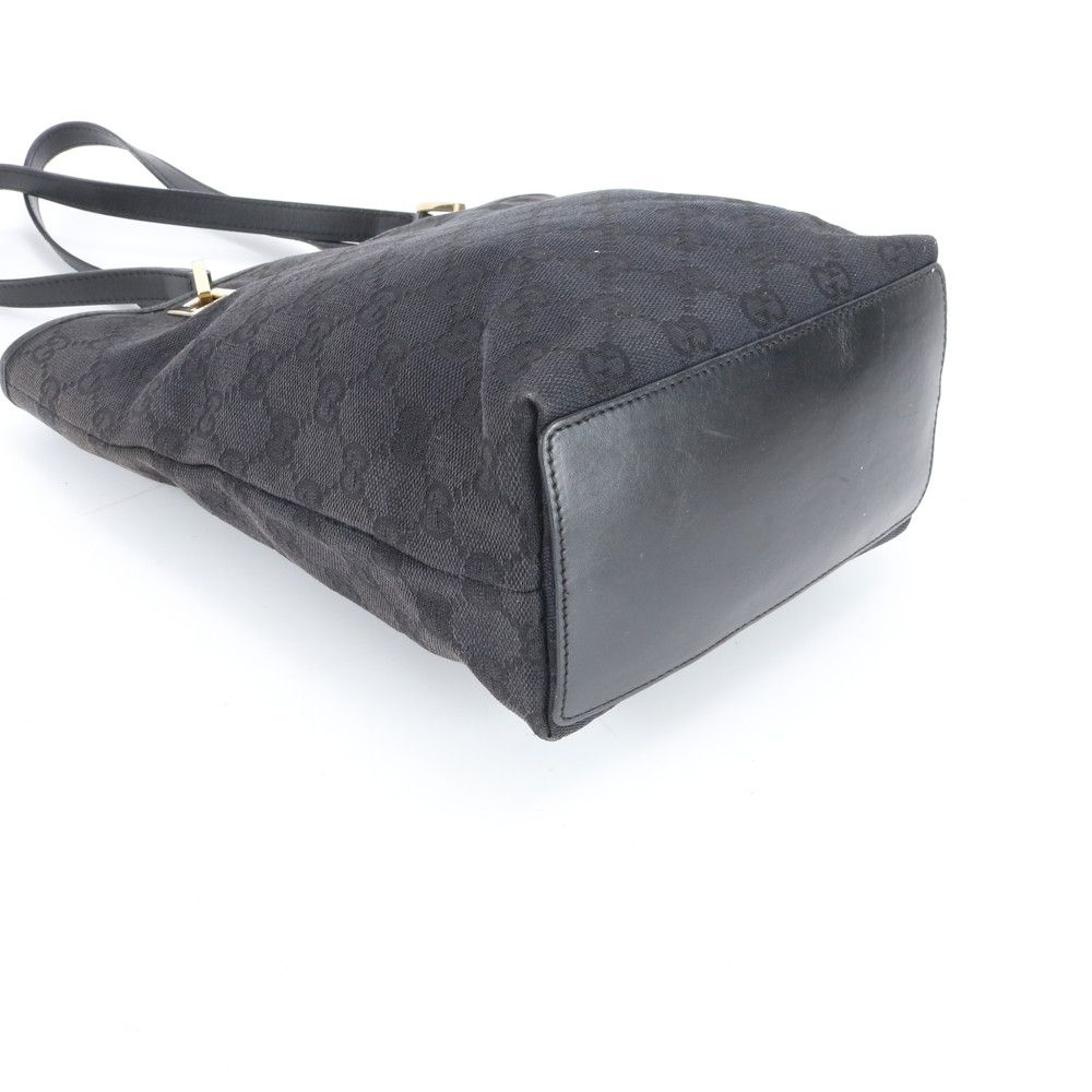 Gucci GG Canvas 002 Leather Tote Shoulder Hand Black Ree — view 4