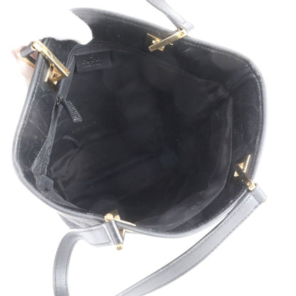 Gucci GG Canvas 002 Leather Tote Shoulder Hand Black Ree — view 7