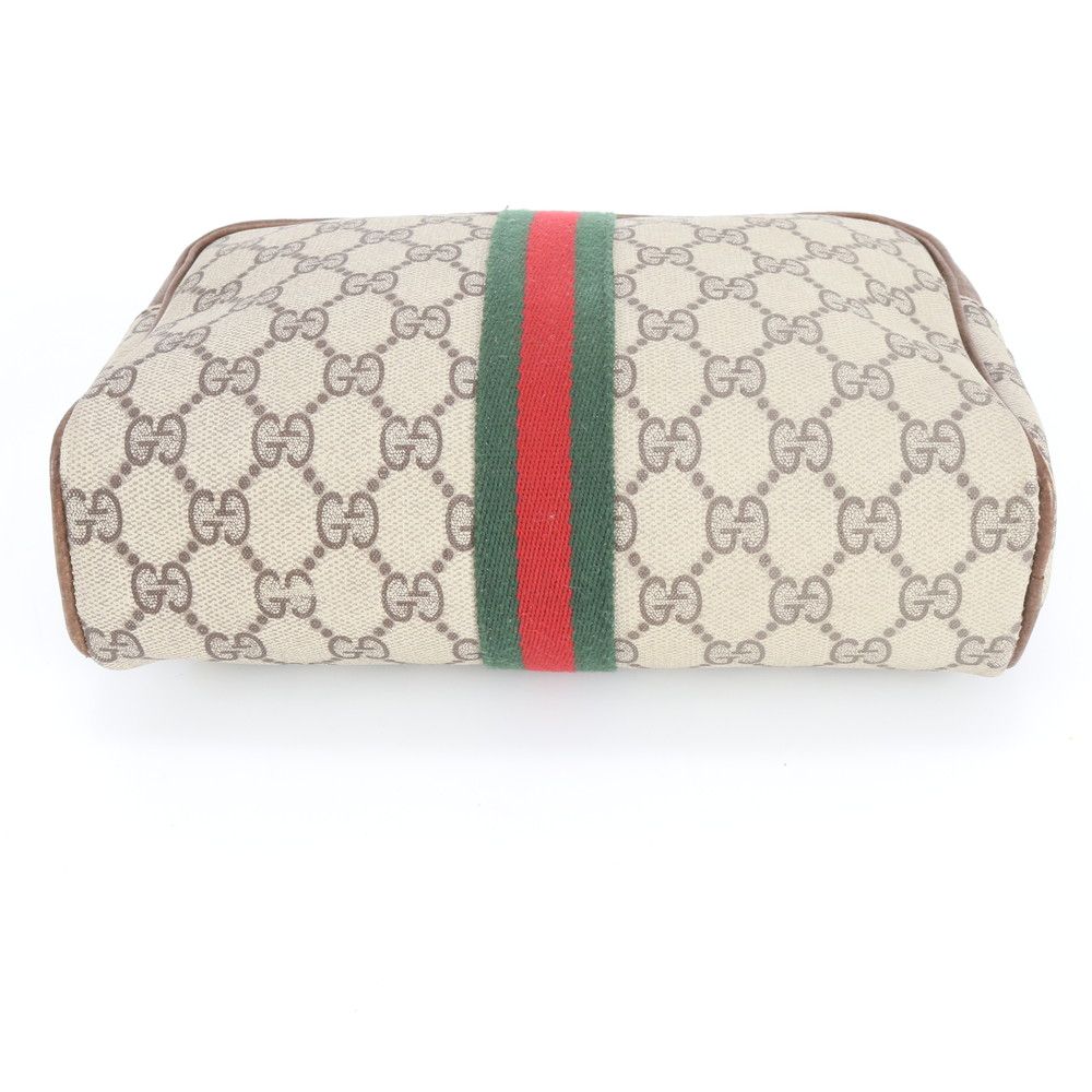 Gucci Vintage GG Supreme Sherry Line Leather Clutch Pouch Business Ree — view 5