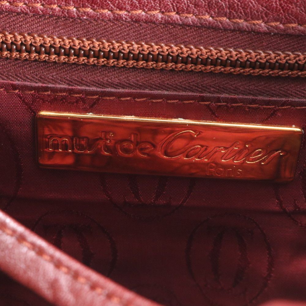 Cartier Must Line Leather Shoulder Bag Crossbody Ree — view 8