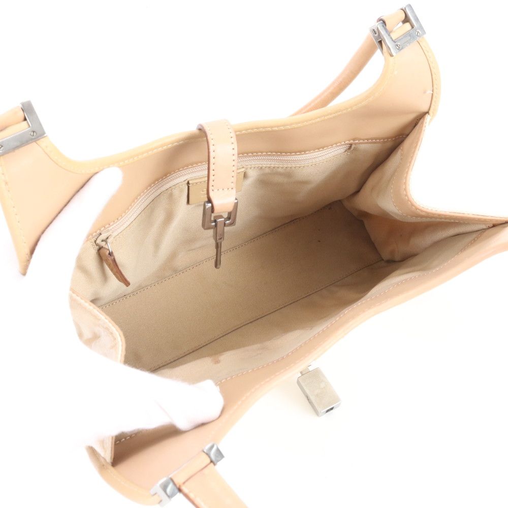 Gucci GG Canvas Jackie 002 Leather Handbag Tote Beige Silver Ree — view 7