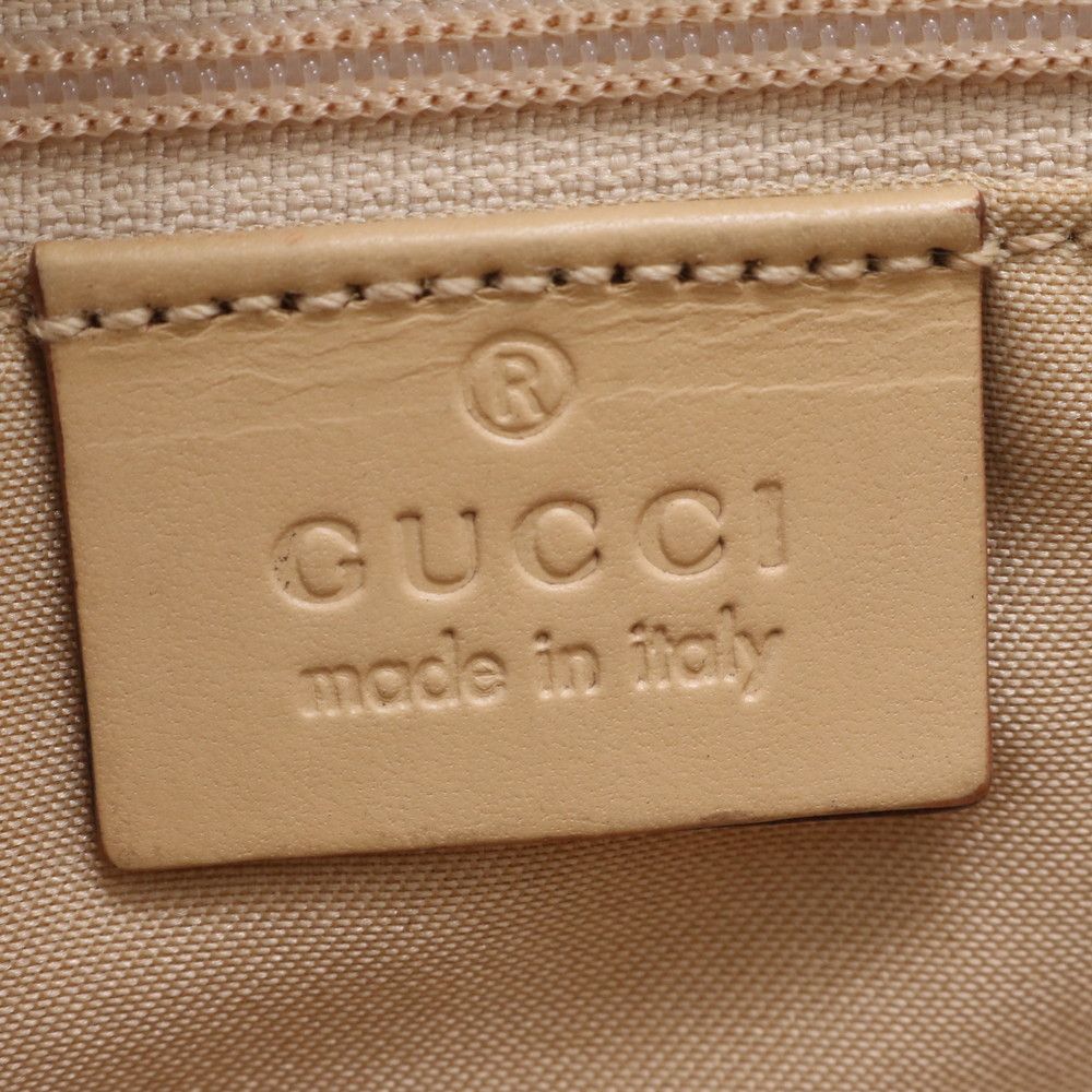 Gucci GG Canvas Jackie 002 Leather Handbag Tote Beige Silver Ree — view 8