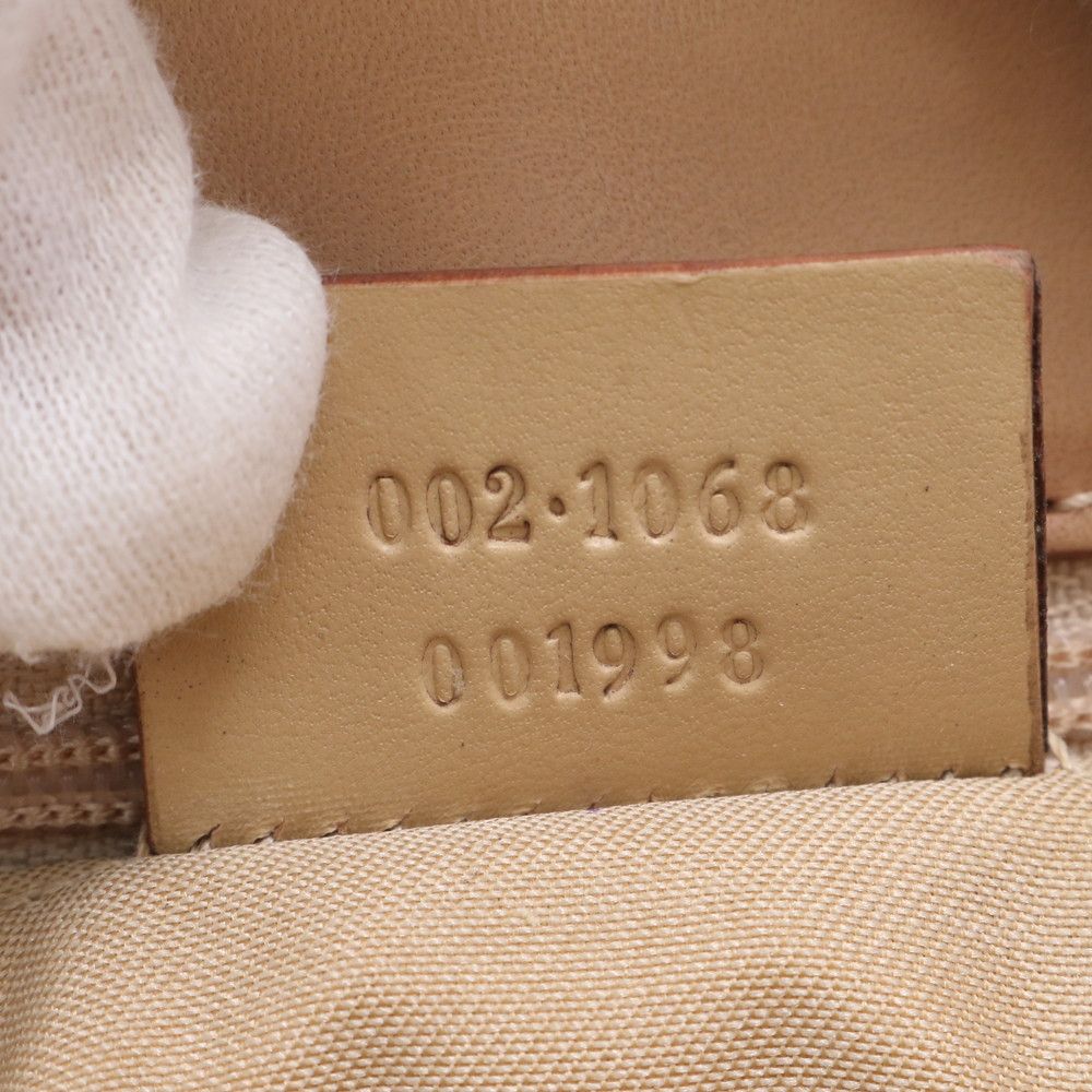 Gucci GG Canvas Jackie 002 Leather Handbag Tote Beige Silver Ree — view 9