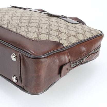 Gucci GG Canvas Leather Business Document Briefcase Tote Brown Ree — view 4