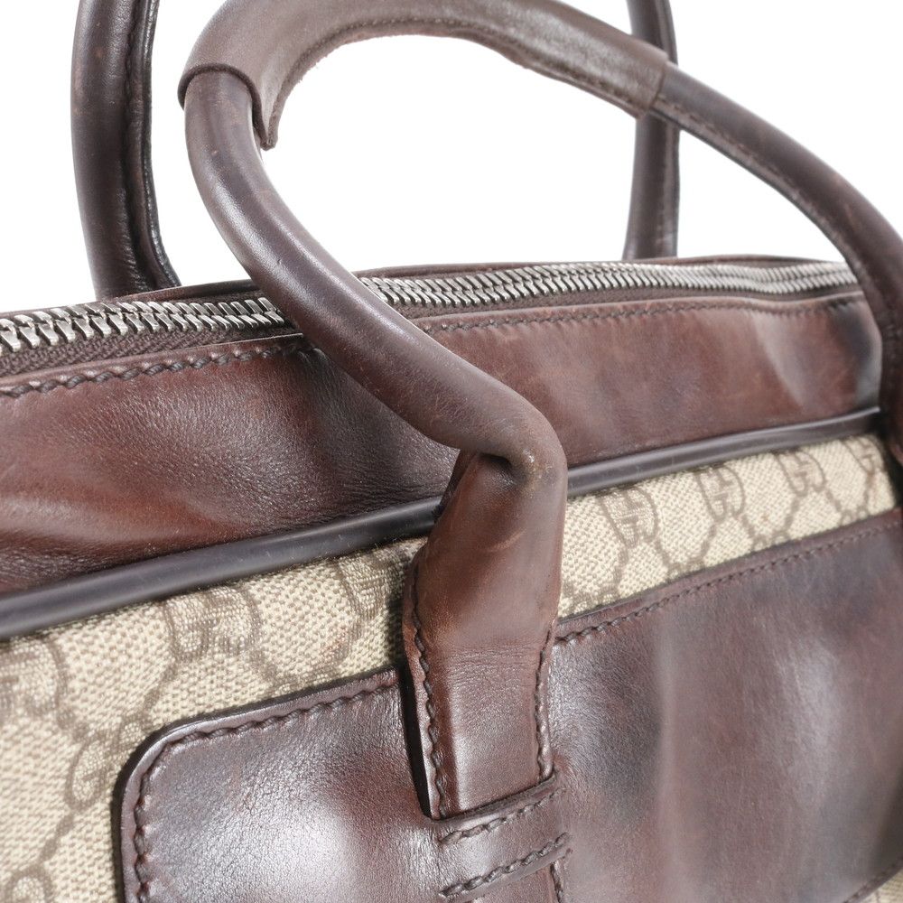 Gucci GG Canvas Leather Business Document Briefcase Tote Brown Ree — view 9
