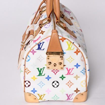 Louis Vuitton Speedy 30 Handbag Monogram Multicolor Takashi Murakami White — view 4