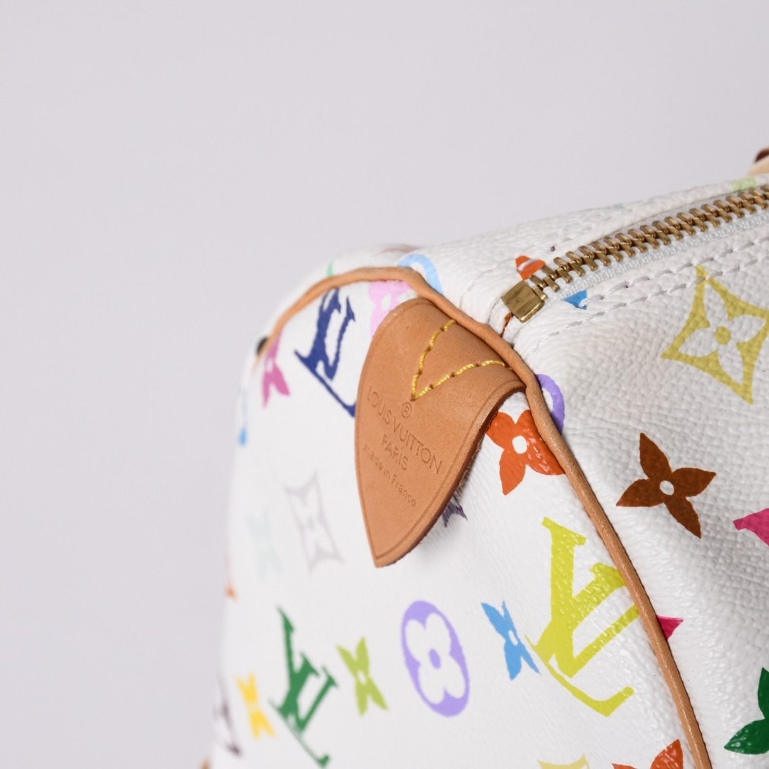 Louis Vuitton Speedy 30 Handbag Monogram Multicolor Takashi Murakami White — view 5