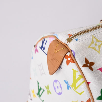 Louis Vuitton Speedy 30 Handbag Monogram Multicolor Takashi Murakami White — view 5