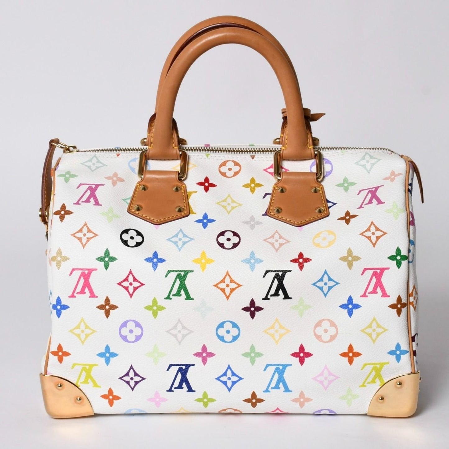 Louis Vuitton Speedy 30 Handbag Monogram Multicolor Takashi Murakami White — view 2