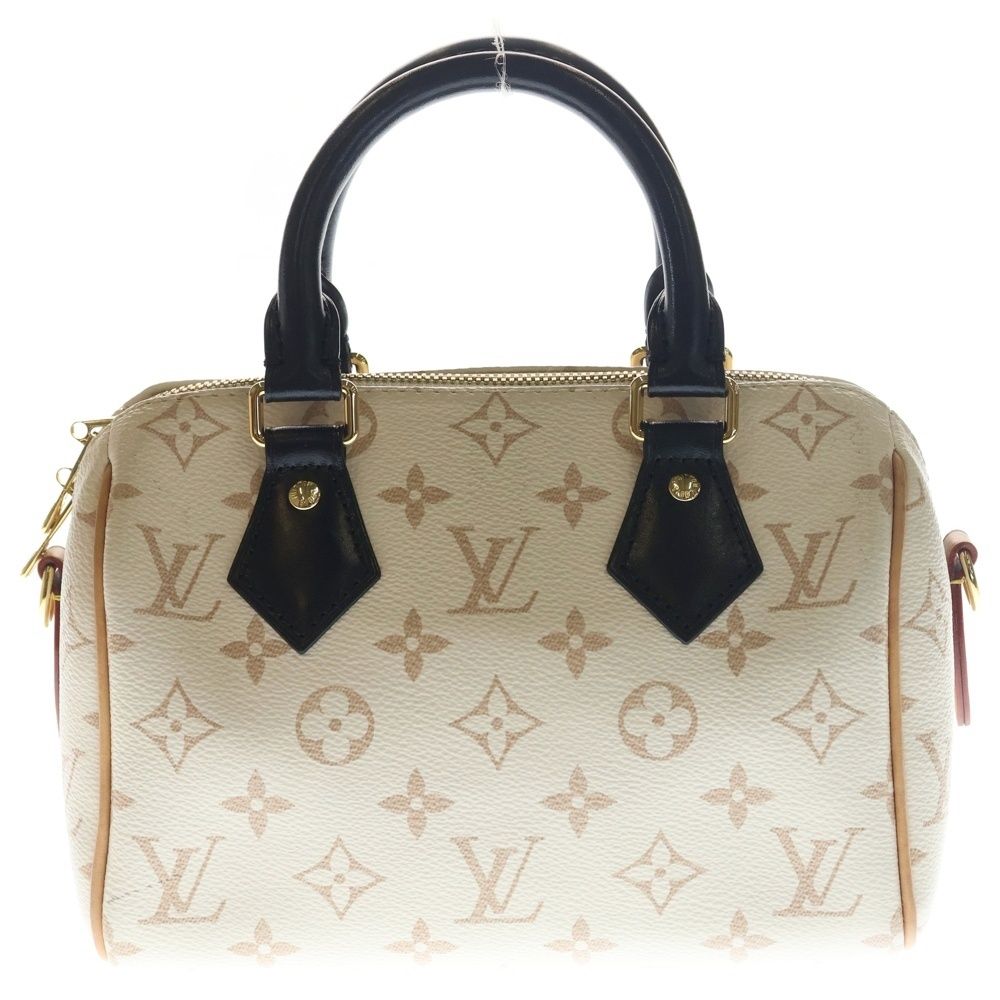 Louis Vuitton Speedy Bandouliere 20 Monogram Dune Leather 2-Way Bag Gold Ivory